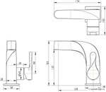 СМЕСИТЕЛЬ BRAVAT НА РАКОВИНУ WAVE F174108C-2