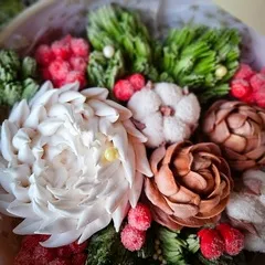 Новогодний зефир круглый «Хризантемы» / 21 см Новогодний зефир круглый «Хризантемы» / 21 см