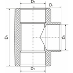 Тройник 25 EVER® plast  СЕРЫЙ (Россия)