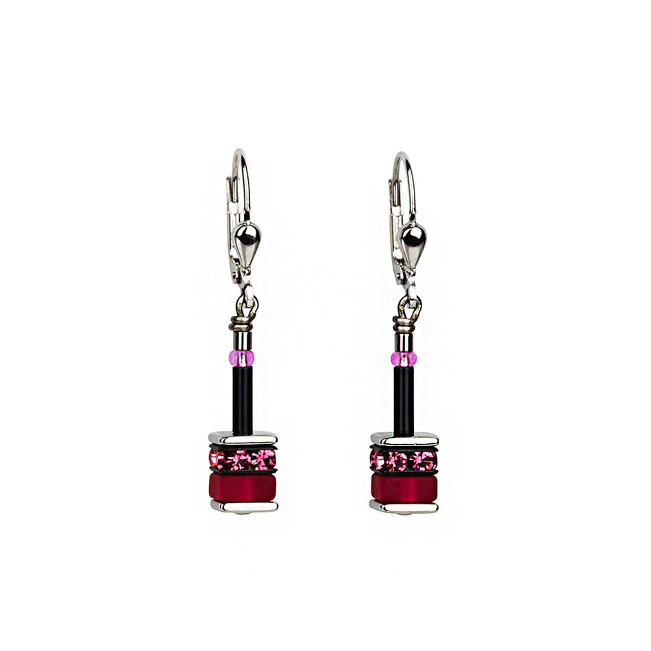 Серьги Coeur de Lion 4409/20-1500 цвет розовый, чёрный