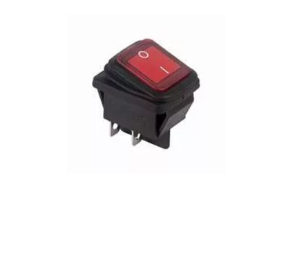 Выключатель клавишный 15A 250V 4с ON-OFF REXANT c подсветкой красный влагозащитный