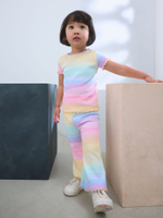 Футболка и легинсы для в комплекте для девочки Next AD5-473, Розовый, Желтый, Сиреневый