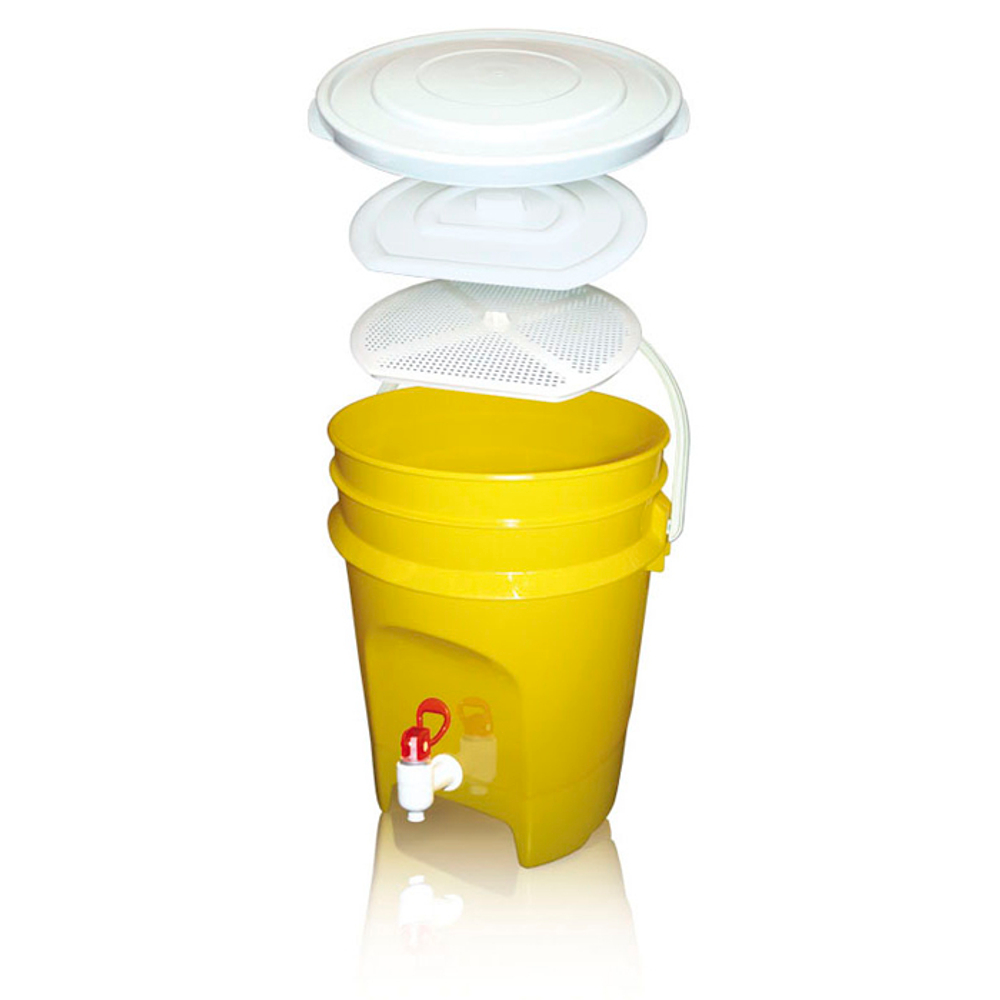 Контейнер д/дезинфекции медицинских отходов (ЭМ-контейнер) на 15л., с краном для слива, 1шт.