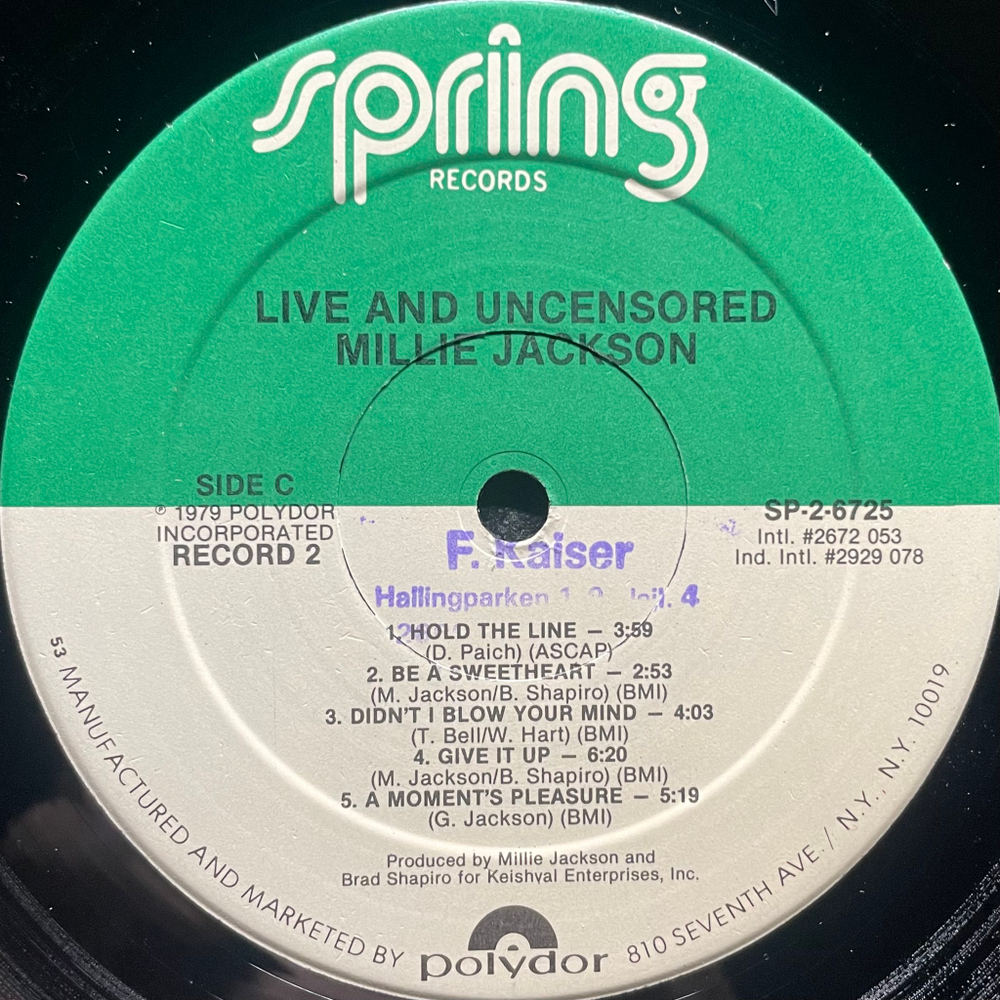 Millie Jackson ‎– Live And Uncensored 2LP (США 1979г.)