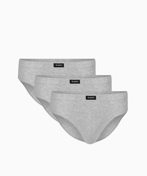 Мужские трусы (3шт) слипы классика Atlantic 3BMP-006,серый меланж