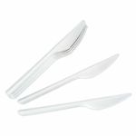 Нож одноразовый полипропиленовый 173 мм белый, КОМПЛЕКТ 50 шт., ПРЕМИУМ, WELDAY, 881108