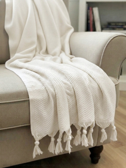 Плед-покрывало из хлопка Sidney, цвет Кремовый