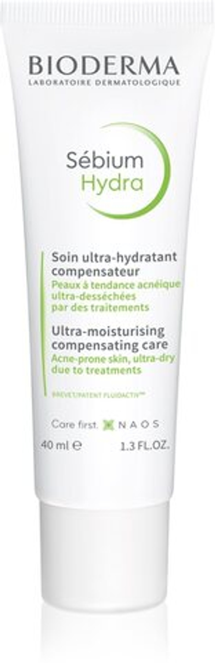 Bioderma Sebium Hydra - Увлажняющий крем для сухой и раздраженной кожи после лечения акне /   40  ml  / GTIN 3401348840421