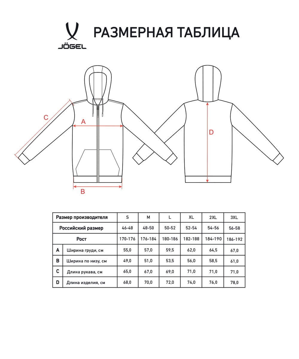 Худи JÖGEL ESSENTIAL Fleece Zip Hoodie, темно-красный