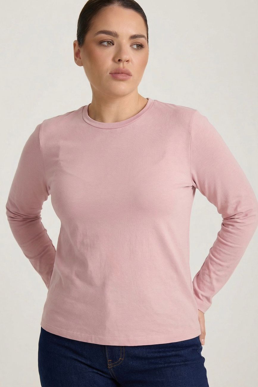 Лонгслив из вискозы, пудровый