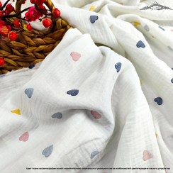 Муслин двухслойный принт №39 | ш.135 см | 120 г/м² | хлопок-100%