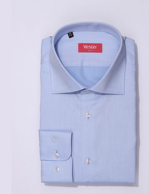 Сорочка мужская VESTER длинный рукав, цвет голубой, хлопок/пэ 51514 04