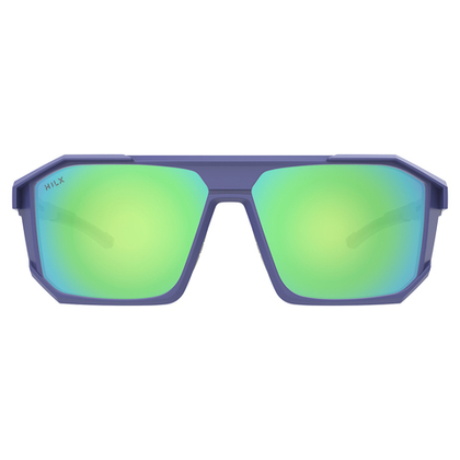 HILX Juggernaut / Matt Solid Blue / Green Polarized Lens