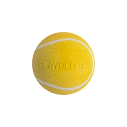 Playology squeaky chew ball хрустящий жевательный мяч для собак с пищалкой и с ароматом курицы, 6 см, желтый