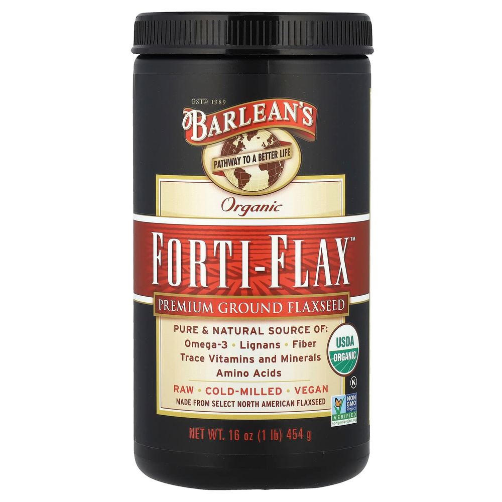 Barlean's, Органический Forti-Flax, молотое льняное семя высшего качества, 16 унций (454 г)