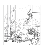 The cozy village of Akonchi. Coloring Book