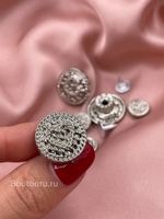 Пуговицы установочные серебристые с сердцем комплект