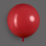 Шар (24''/61 см), Красный, пастель, 3 шт.