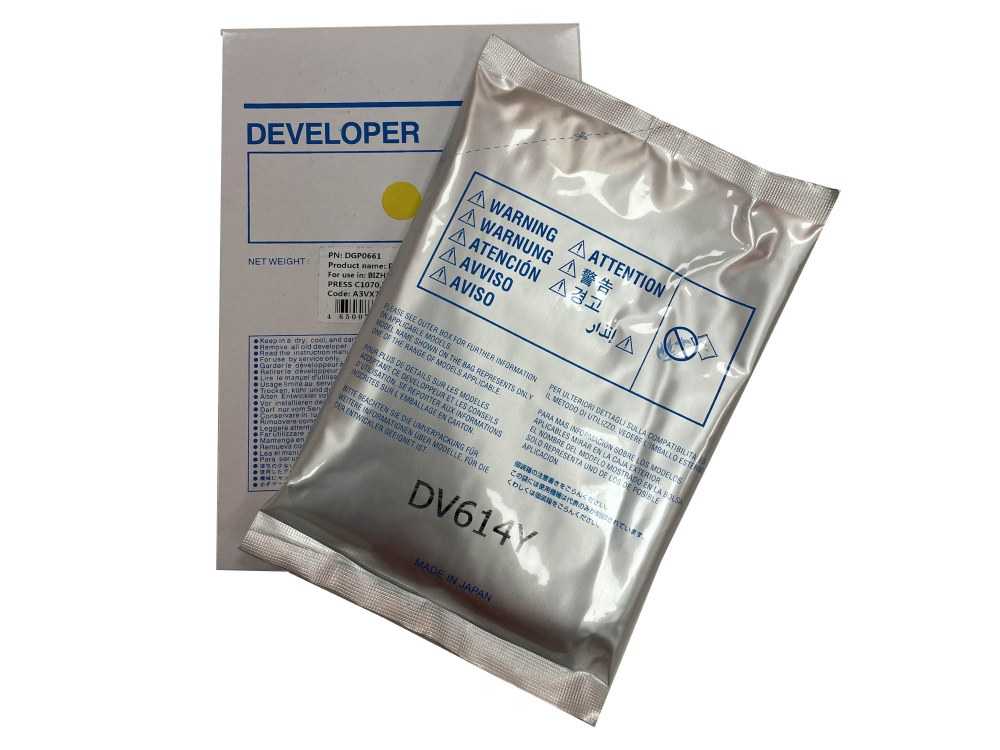 Девелопер DV-614Y для KONICA MINOLTA Bizhub PRO C1060L, PRESS C1060/C1070/C1070P/C71HC (CET) Yellow, 630г, DGP0661