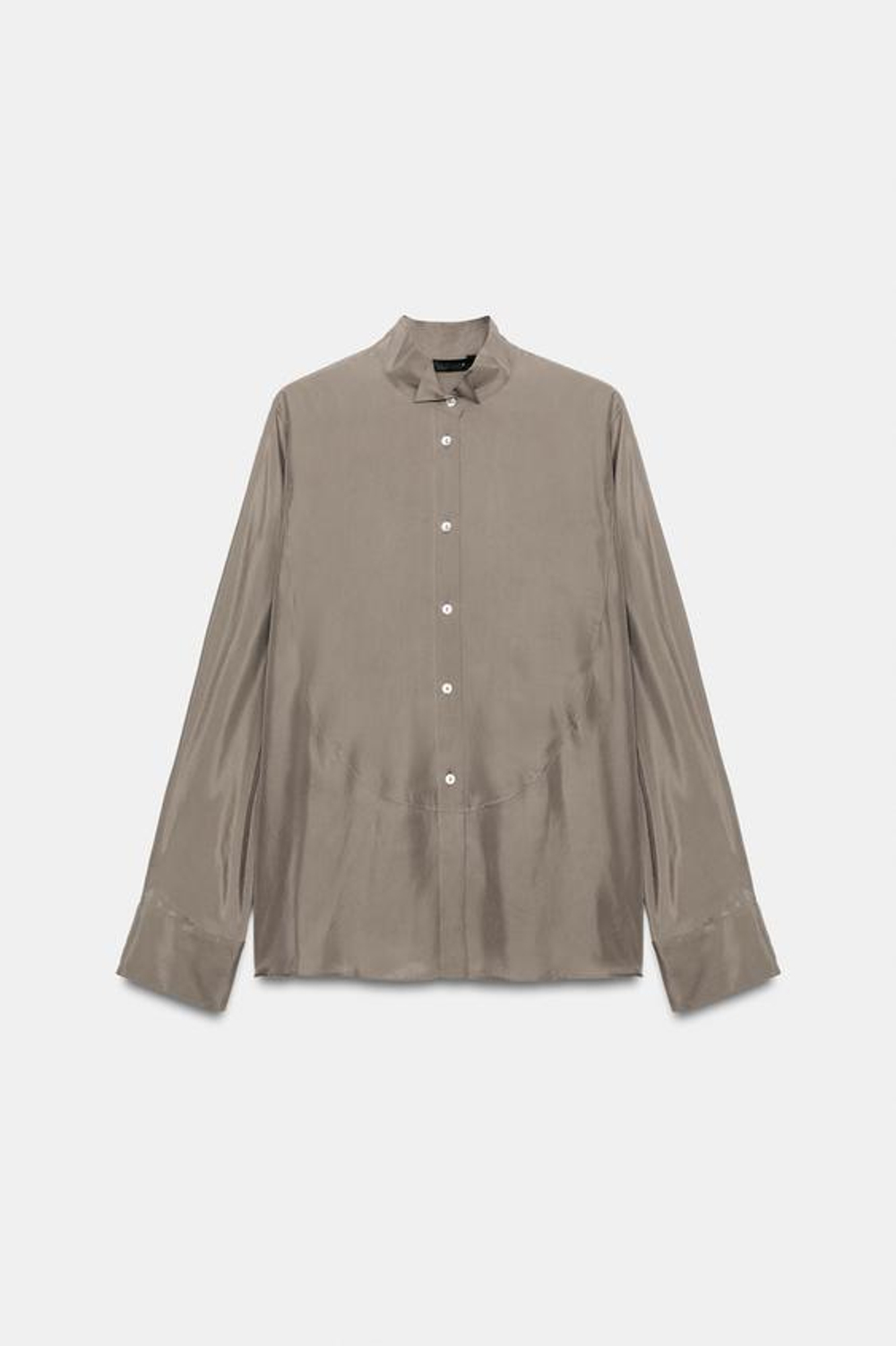 ZARA РУБАШКА ИЗ 100% ШЕЛКА — ZW COLLECTION, КОРИЧНЕВЫЙ