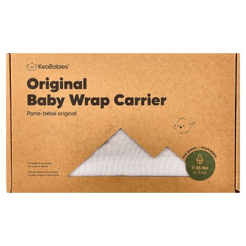 KeaBabies, Original Baby Wrap-перевозчик, для детей в возрасте 0–36 месяцев, каменно-серый, 1 шт.