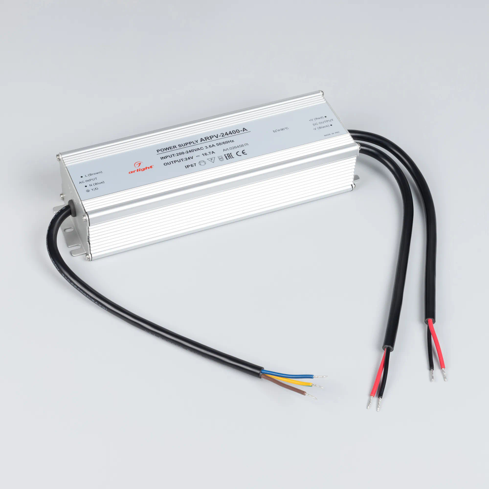 Блок питания ARPV-24400-A (24V, 16.7A, 400W) (Arlight, IP67 Металл, 3 года) 026456(1)
