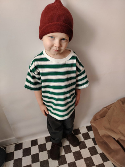 Футболка оверсайз Mjölk Green Stripes