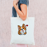 Тканевая сумка двусторонняя "Корги - любовь"