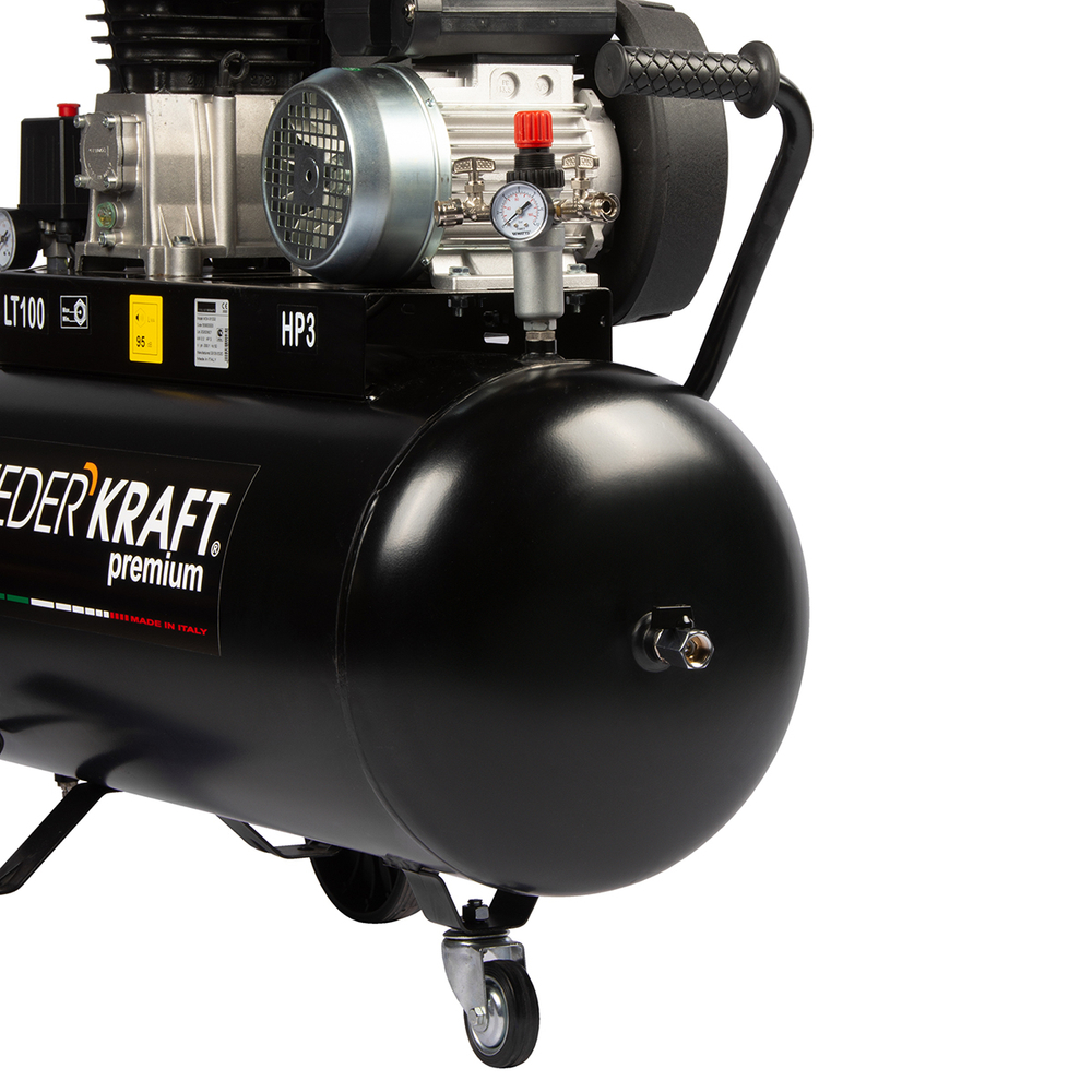 WDK-91032 Компрессор поршневой с ременным приводом 320 л/мин, 2.2 КВт, 220 В, ресивер 100 л