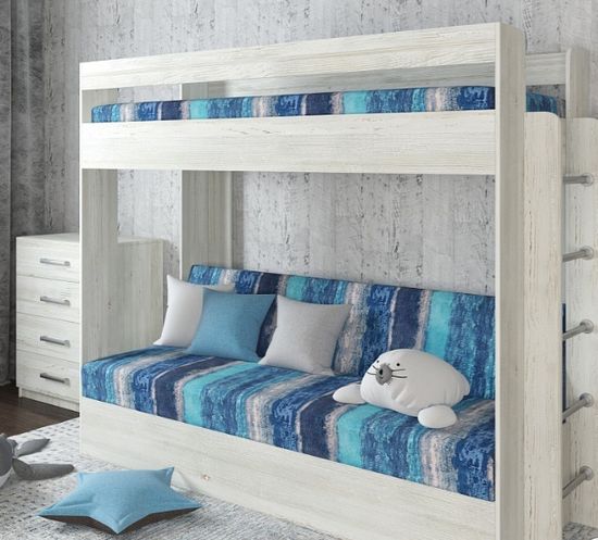 Матрац с чехлом 80*190*10 "Лаворо" (ППУ) (Принт Savage Ocean (AT))