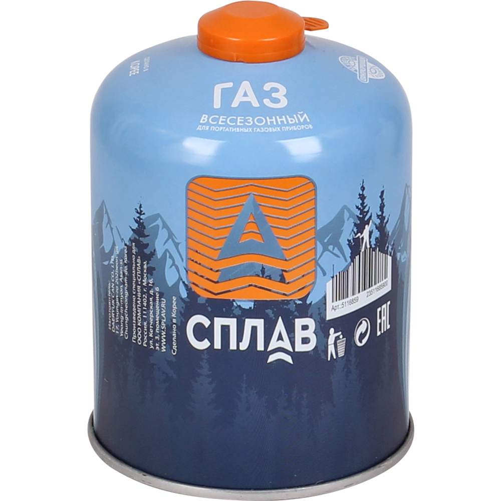 Баллон газовый Сплав резьбовой 450 г, комплект 12шт.