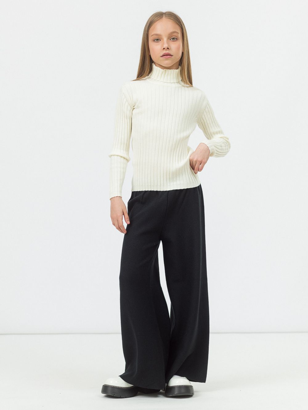 Джемпер водолазка для девочки AT274 молочный