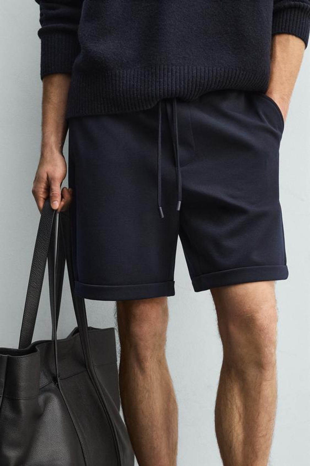 ZARA ШОРТЫ REGULAR FIT COMFORT, МОРСКОЙ СИНИЙ МЕЛАНЖ