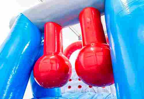 Коммерческая надувная полоса препятствий «Ракета», 14×3×3 м