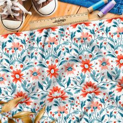 Ткань премиум атлас череда цветов