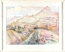 Ган Т. К. Крепостная гора (Судак). Бумага, пастель. Крым, СССР. 1964.
