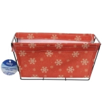 Корзинка металлическая для хранения «ИДЕЯДОМА», принт снежинки, цвет красный, 25*15*12см (лейбл Селфи)