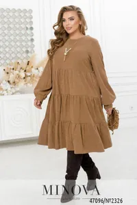 Платье 2326-светло-коричневый Minova