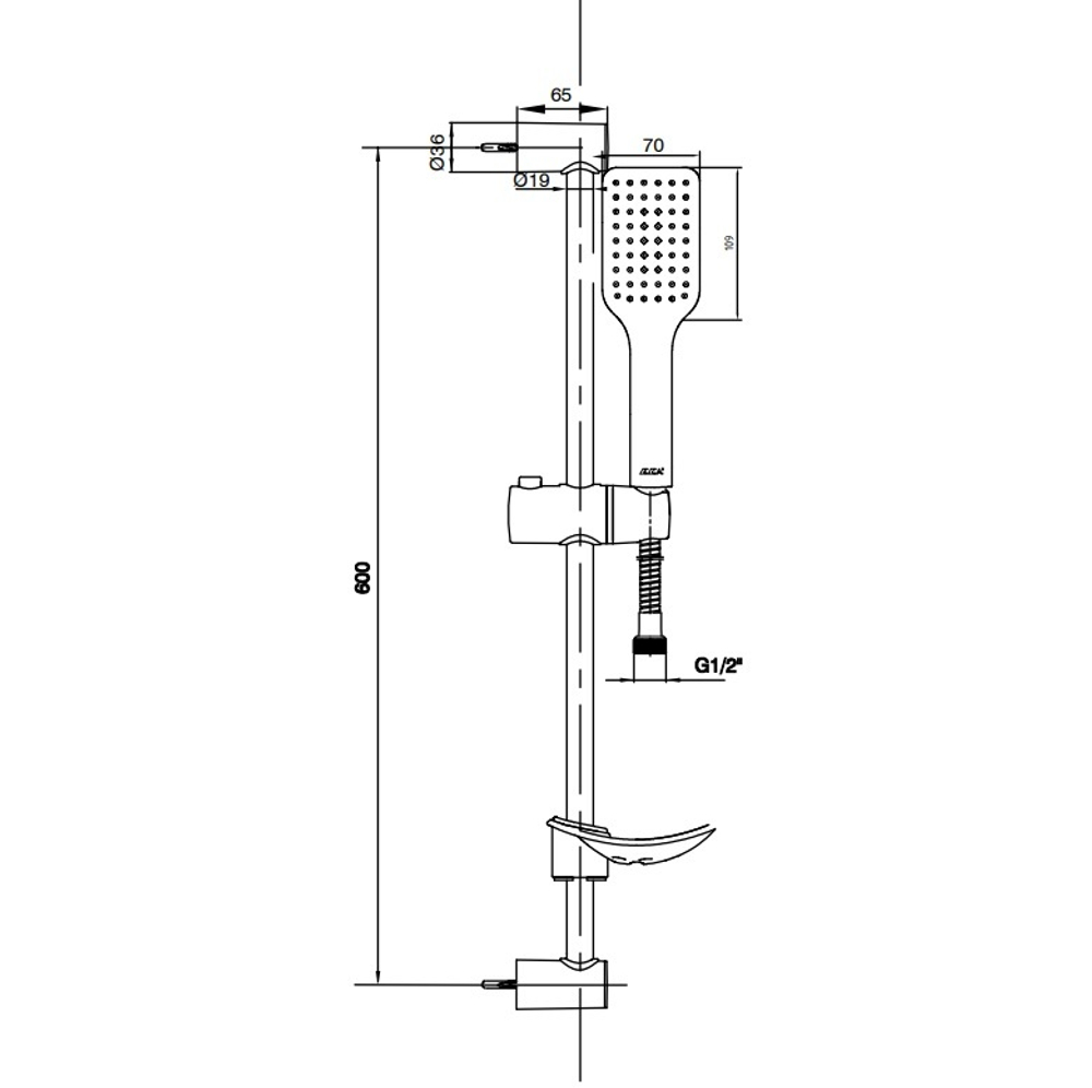 Душевой гарнитур E.C.A. Tiera 102146029EX 3 струи