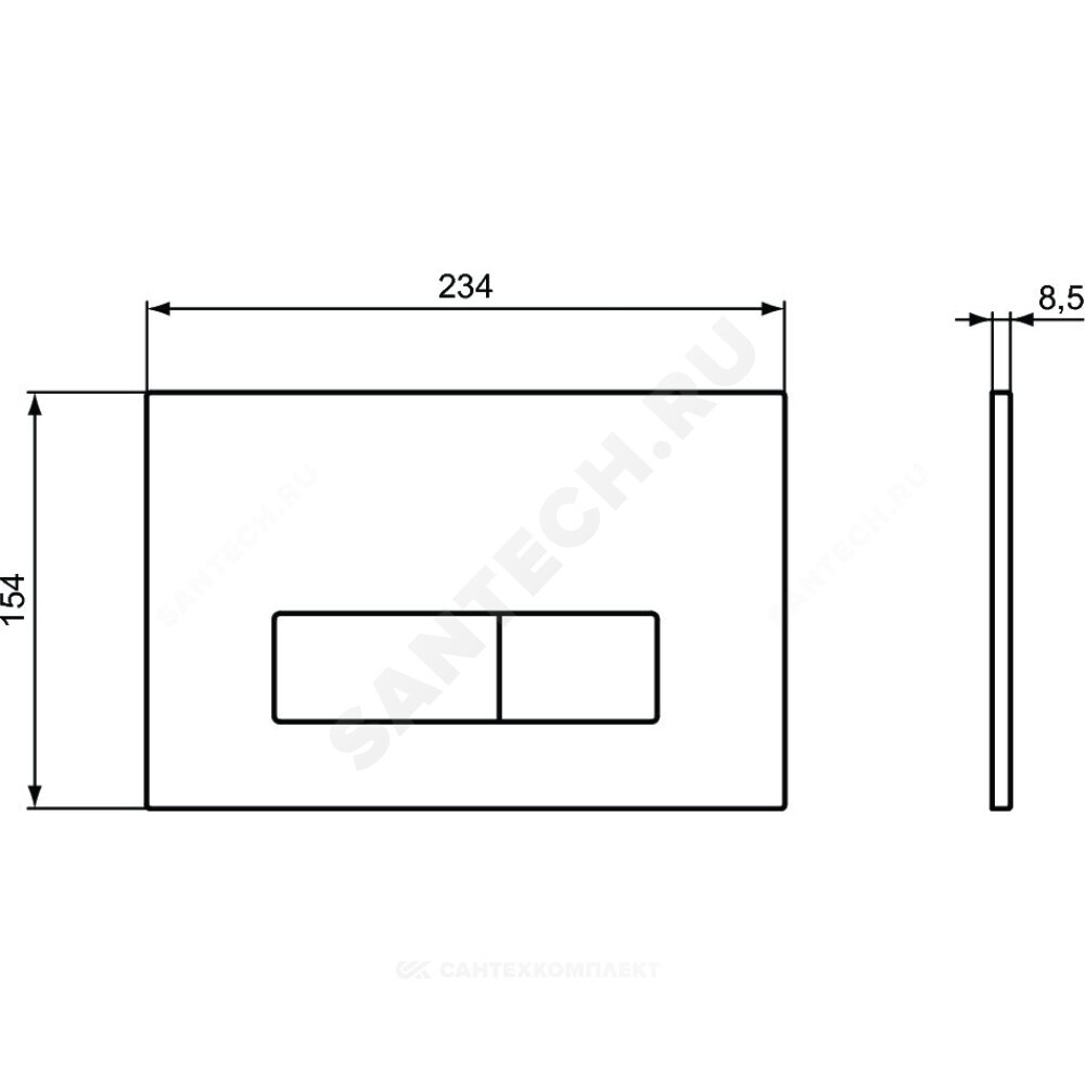 Кнопка для инсталляции хром матовая OLEAS M2 Ideal Standard R0121JG