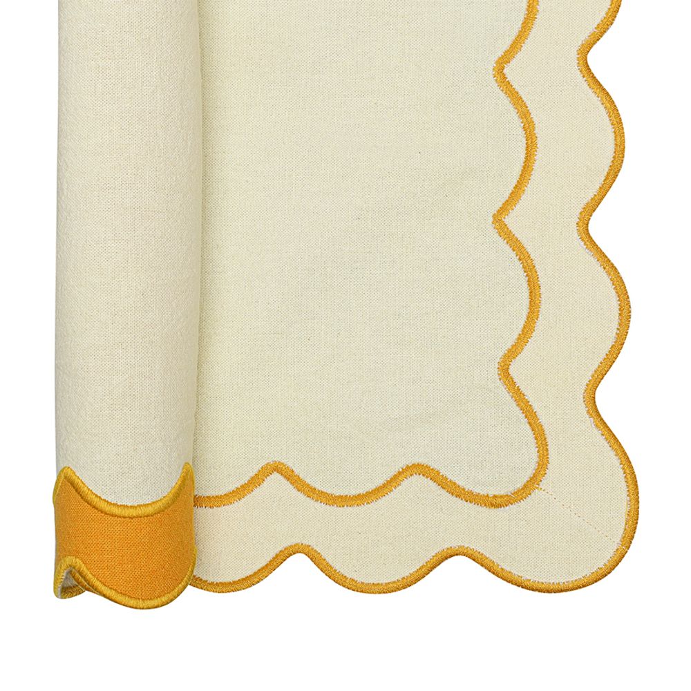 Салфетка под приборы с контрастным кантом горчичного цвета из коллекции Trendy Ruffles, 35х45 см