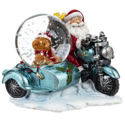 GAEM Фигурка декор в стекл шаре "Дед Мороз на мотоцикле", D 4.5 см, L8 W7,5 H7,5 см, 2в.