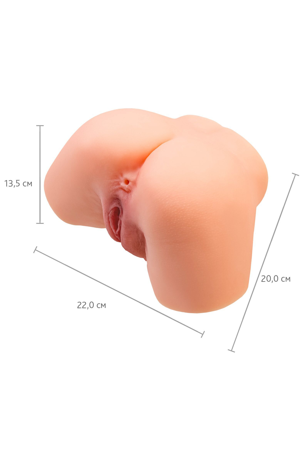 Телесный реалистичный мастурбатор-полуторс с 2 любовными входами (Цвет: телесный)