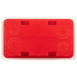 Распаячная коробка ЭРА KRT-172-96-45 скрытой установки красно-белая 172х96х45мм для твердых стен саморезы крышка IP20