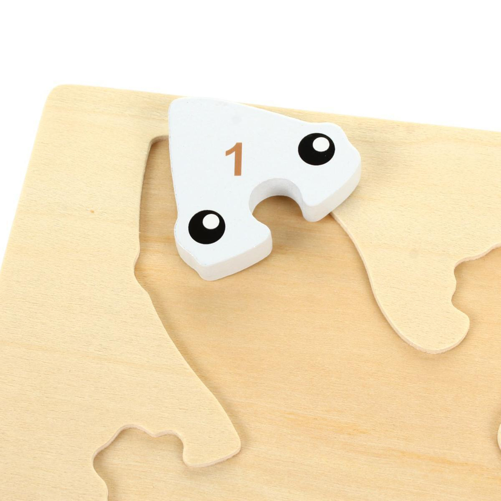 Развивающая игрушка деревянная Пазл-вкладыш по номерам Ящерица, C-41805