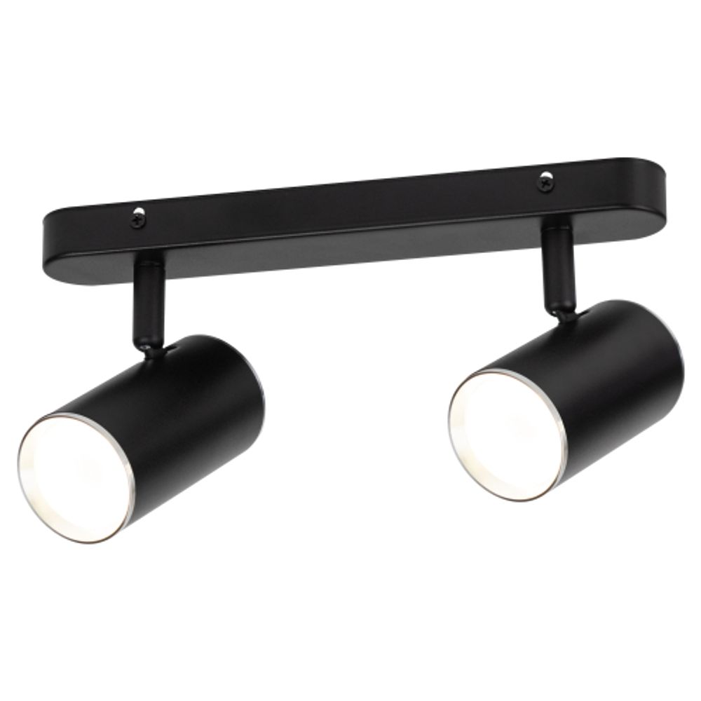 Светильник настенно-потолочный спот ЭРА OL35-2 BK MR16 GU10 IP20 черный хром | Накладные светильники