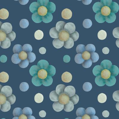 Цветы на синем фоне