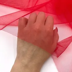 Бюстовая сетка неэластичная красная (цв. 100), Lauma