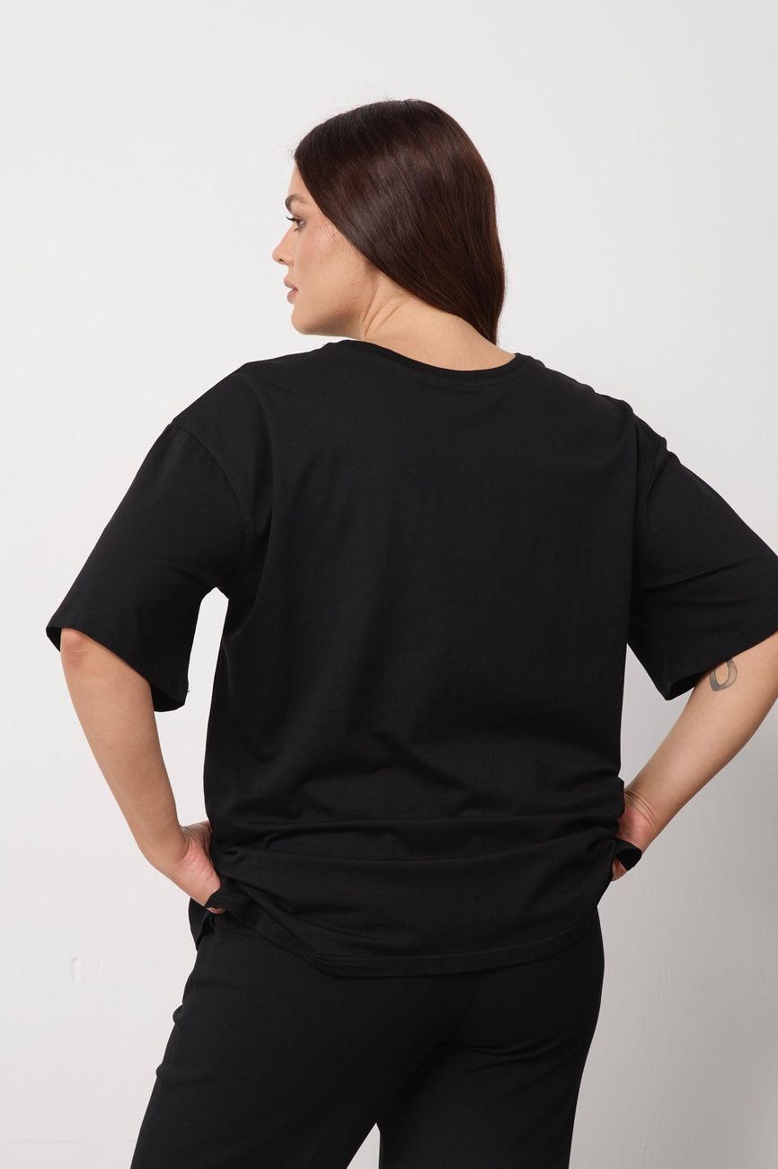 Футболка прямого кроя, черный