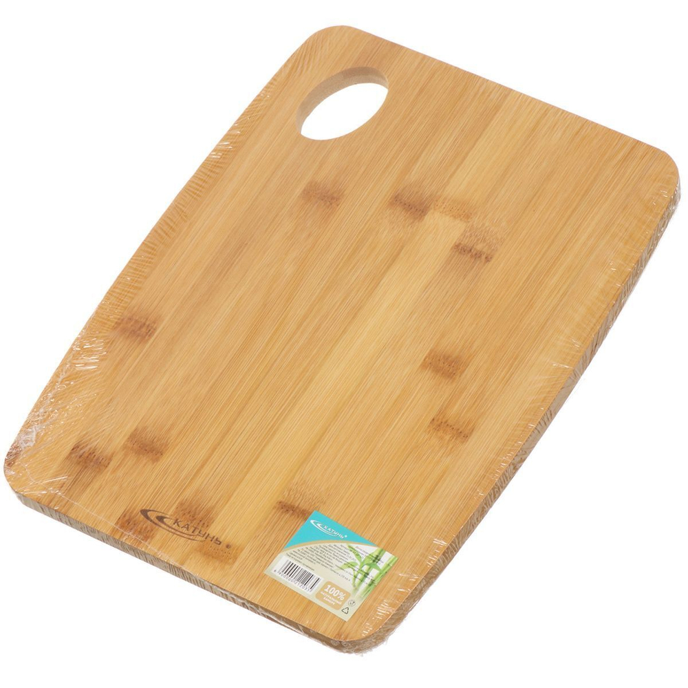 Доска разделочная бамбук, 30х23х1 см, с ручкой, прямоуг, Катунь, КТ-ДР-121